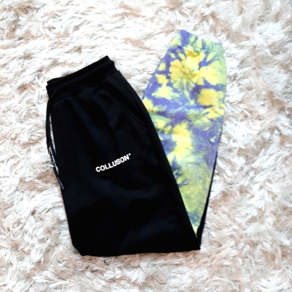 ASOS Collusion Unisex Spliced Tie Dye Sweatpants